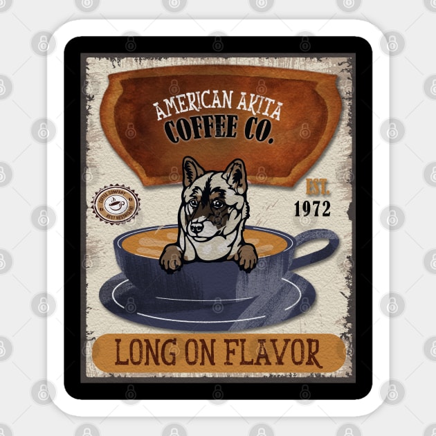American Akita Coffee Lover Sticker by Sniffist Gang